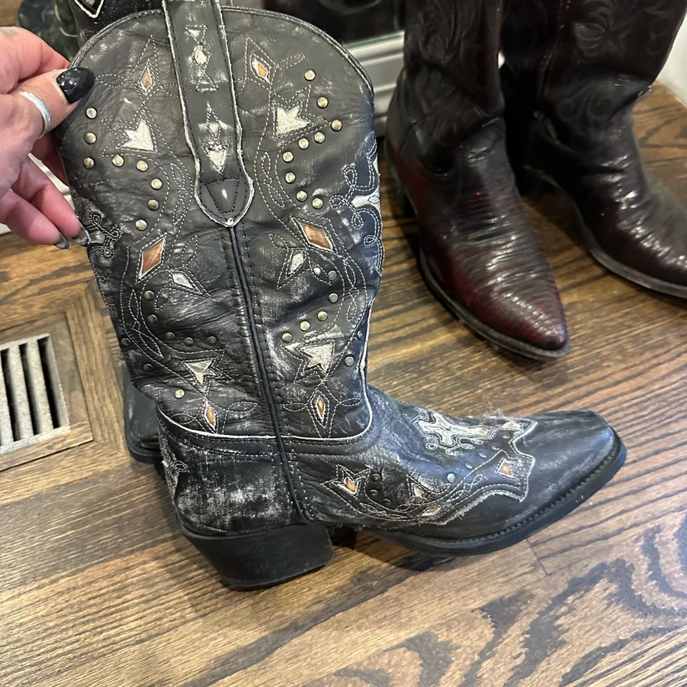 Laredo Black and grey distressed boots - Picture 6 of 7